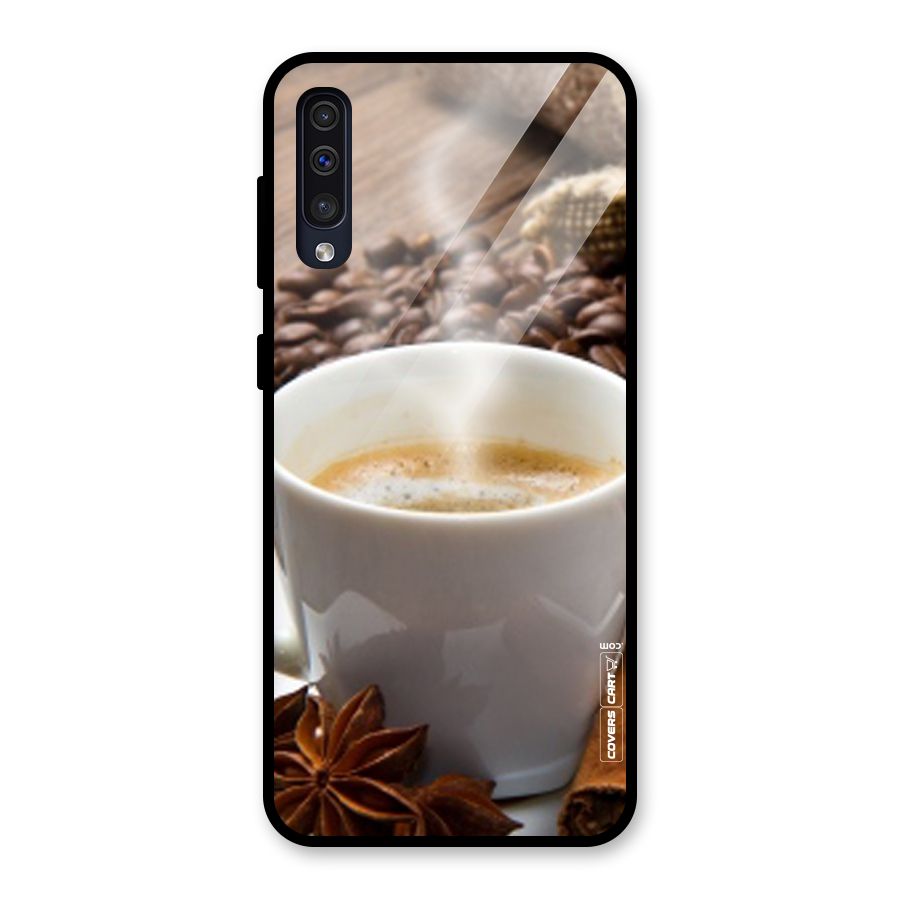 Classic Coffee Beans Glass Back Case for Galaxy A50