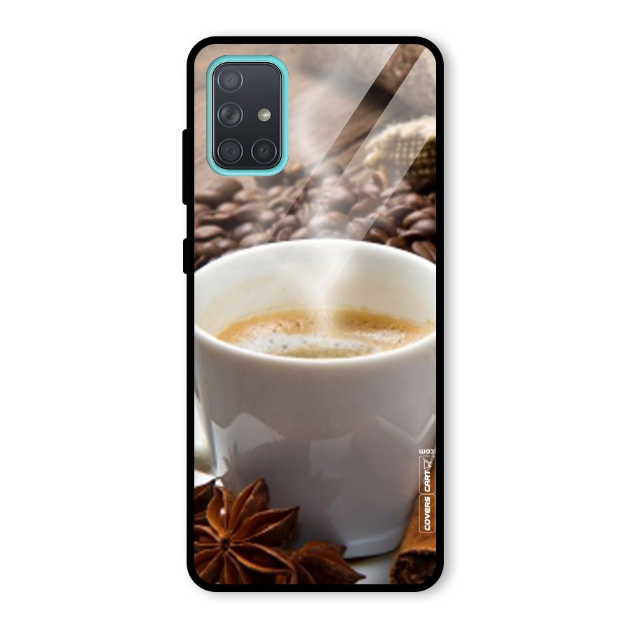 Classic Coffee Beans Glass Back Case for Galaxy A71