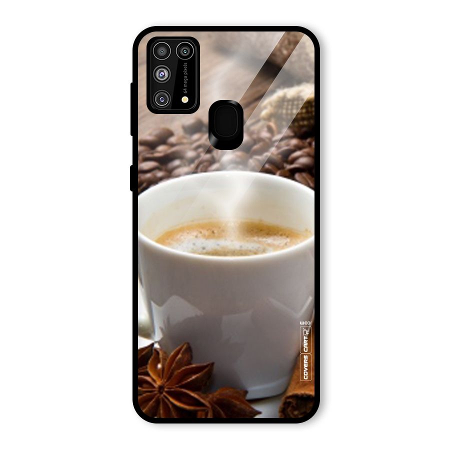 Classic Coffee Beans Glass Back Case for Galaxy F41