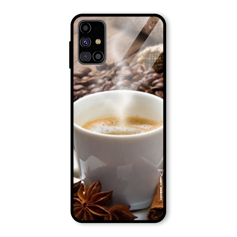 Classic Coffee Beans Glass Back Case for Galaxy M31s