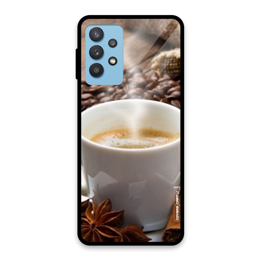 Classic Coffee Beans Glass Back Case for Galaxy M32 5G