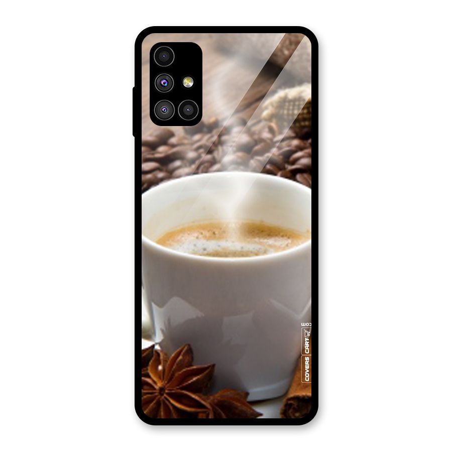 Classic Coffee Beans Glass Back Case for Galaxy M51