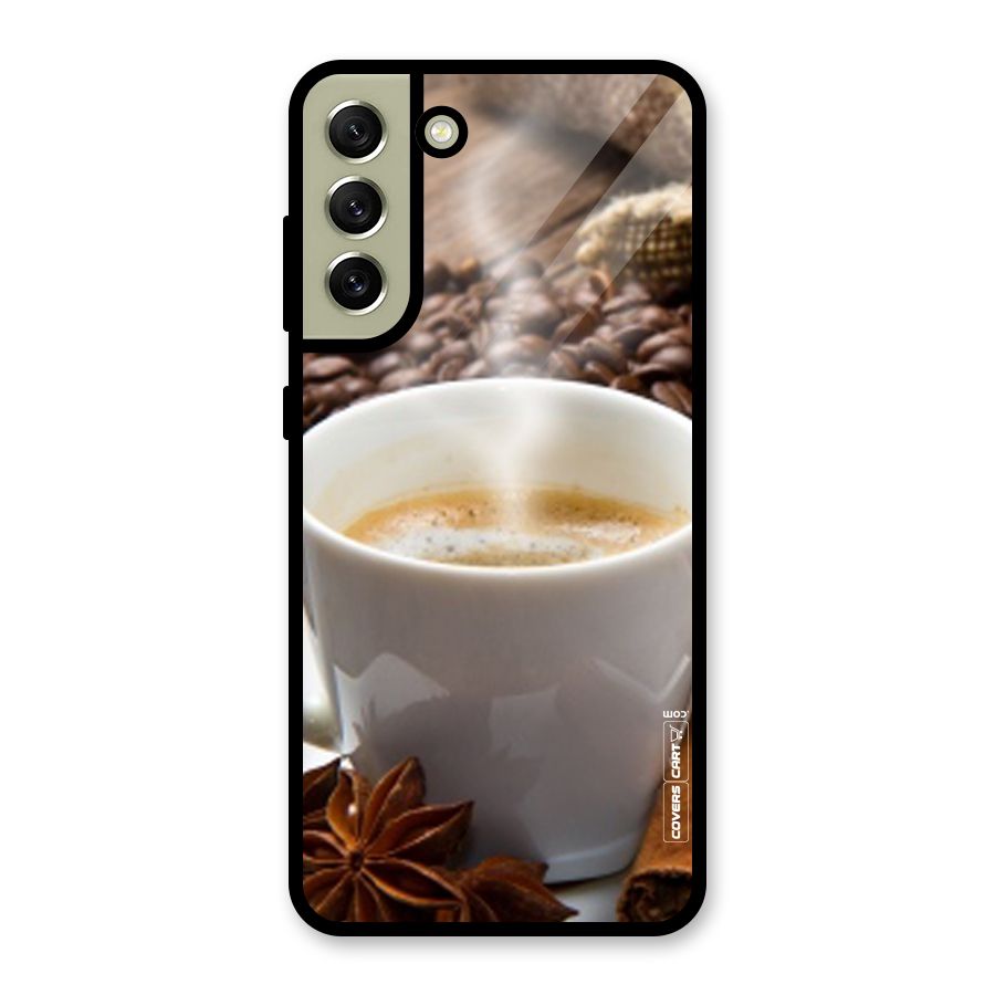 Classic Coffee Beans Glass Back Case for Galaxy S21 FE 5G