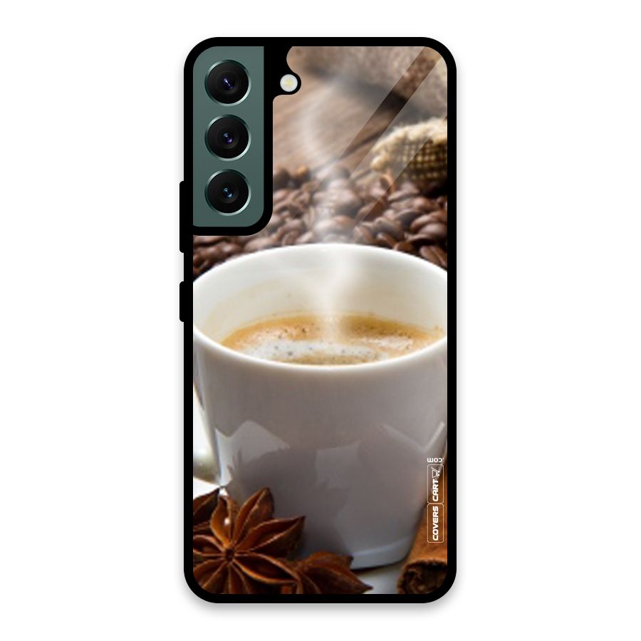 Classic Coffee Beans Glass Back Case for Galaxy S22 5G