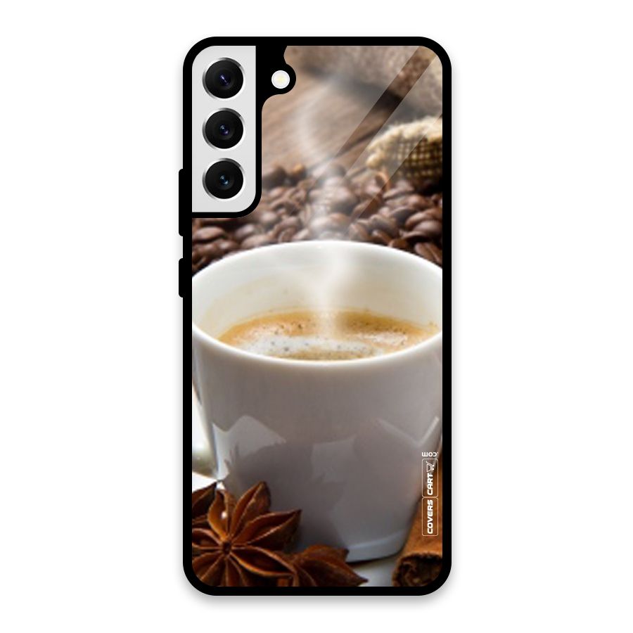 Classic Coffee Beans Glass Back Case for Galaxy S22 Plus 5G