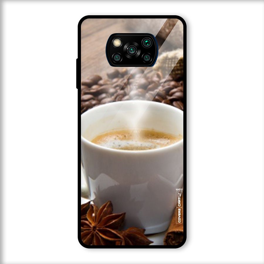 Classic Coffee Beans Glass Back Case for Poco X3