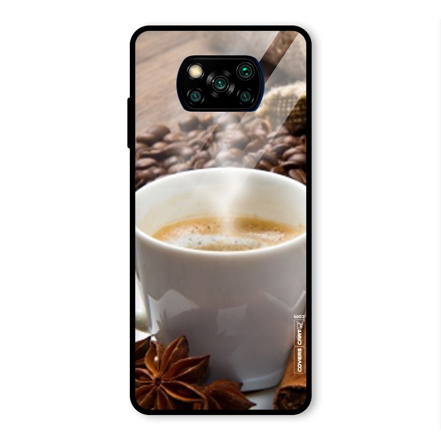 Classic Coffee Beans Glass Back Case for Poco X3 Pro