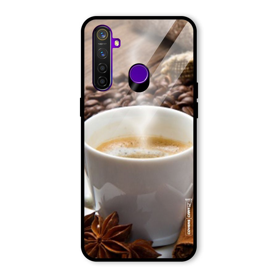 Classic Coffee Beans Glass Back Case for Realme 5 Pro