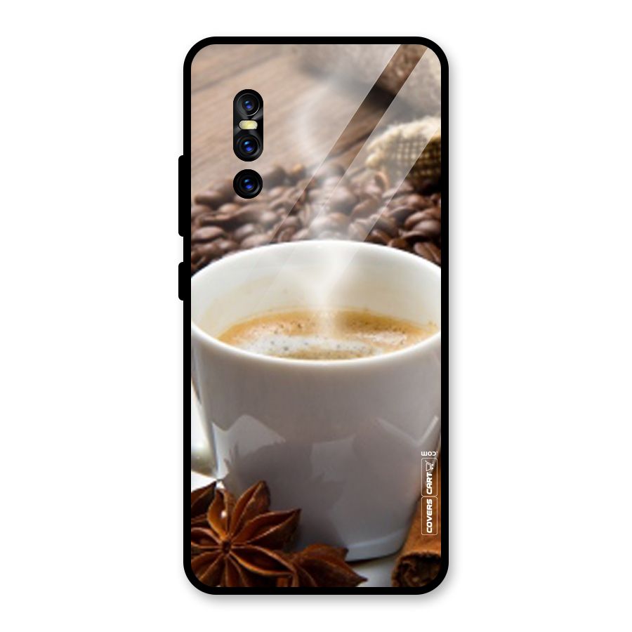 Classic Coffee Beans Glass Back Case for Vivo V15 Pro