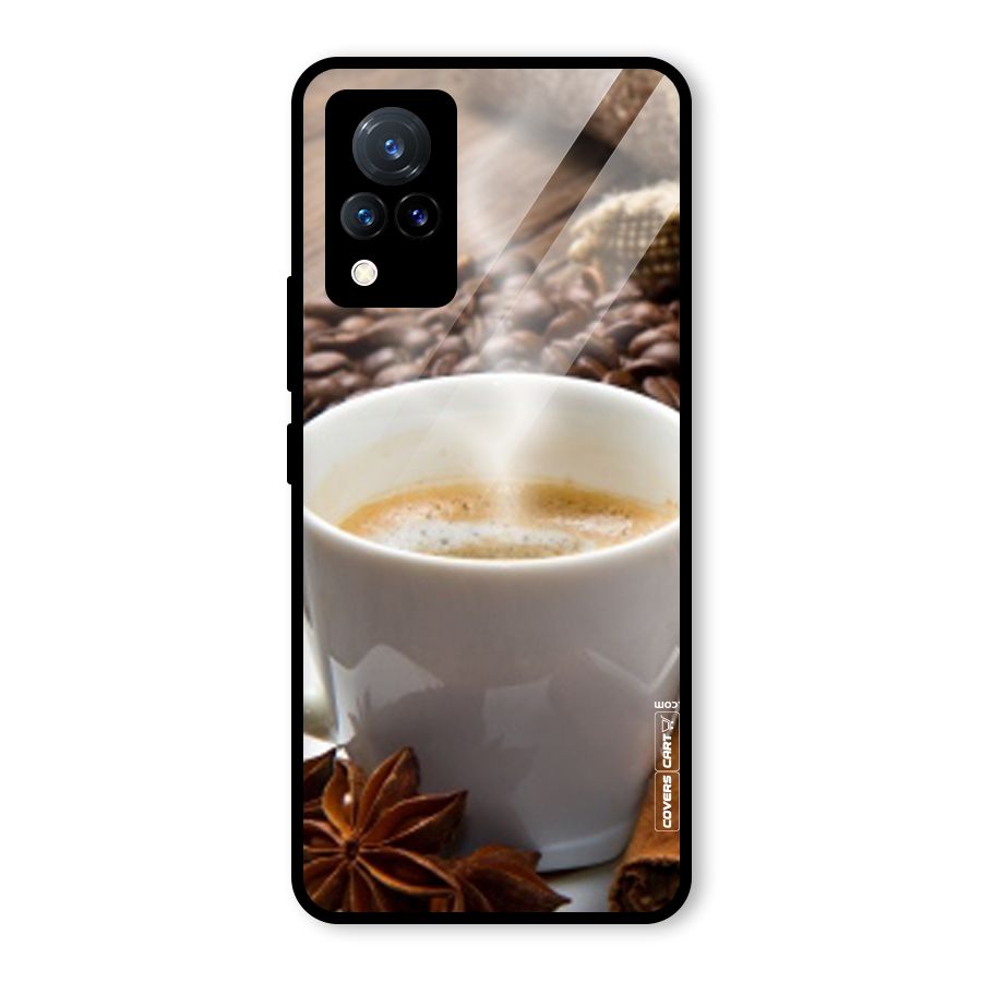 Classic Coffee Beans Glass Back Case for Vivo V21 5G