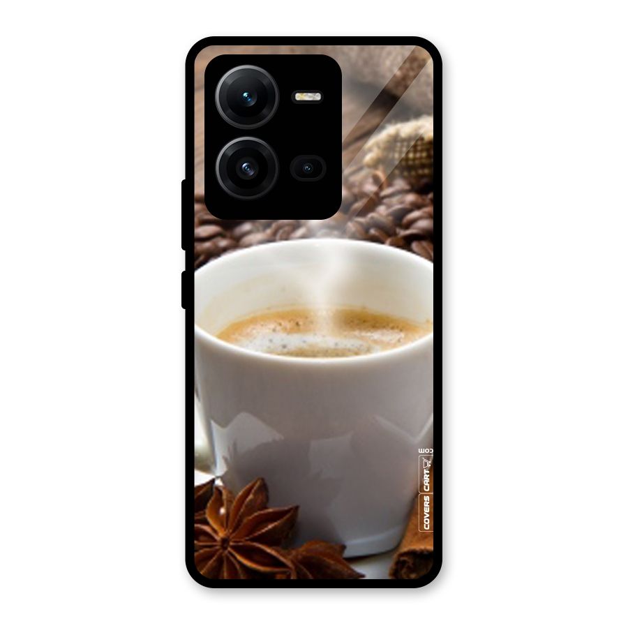 Classic Coffee Beans Glass Back Case for Vivo V25