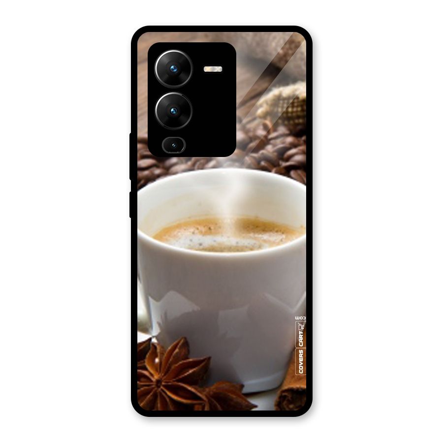 Classic Coffee Beans Glass Back Case for Vivo V25 Pro
