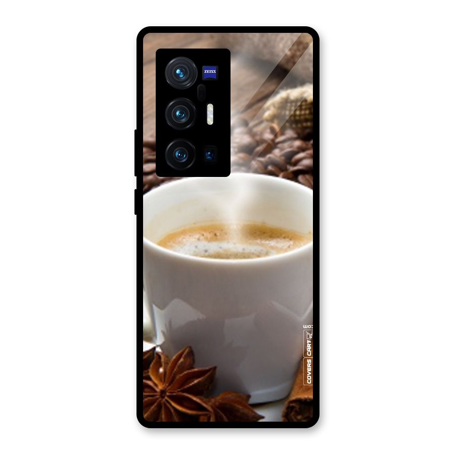 Classic Coffee Beans Glass Back Case for Vivo X70 Pro Plus