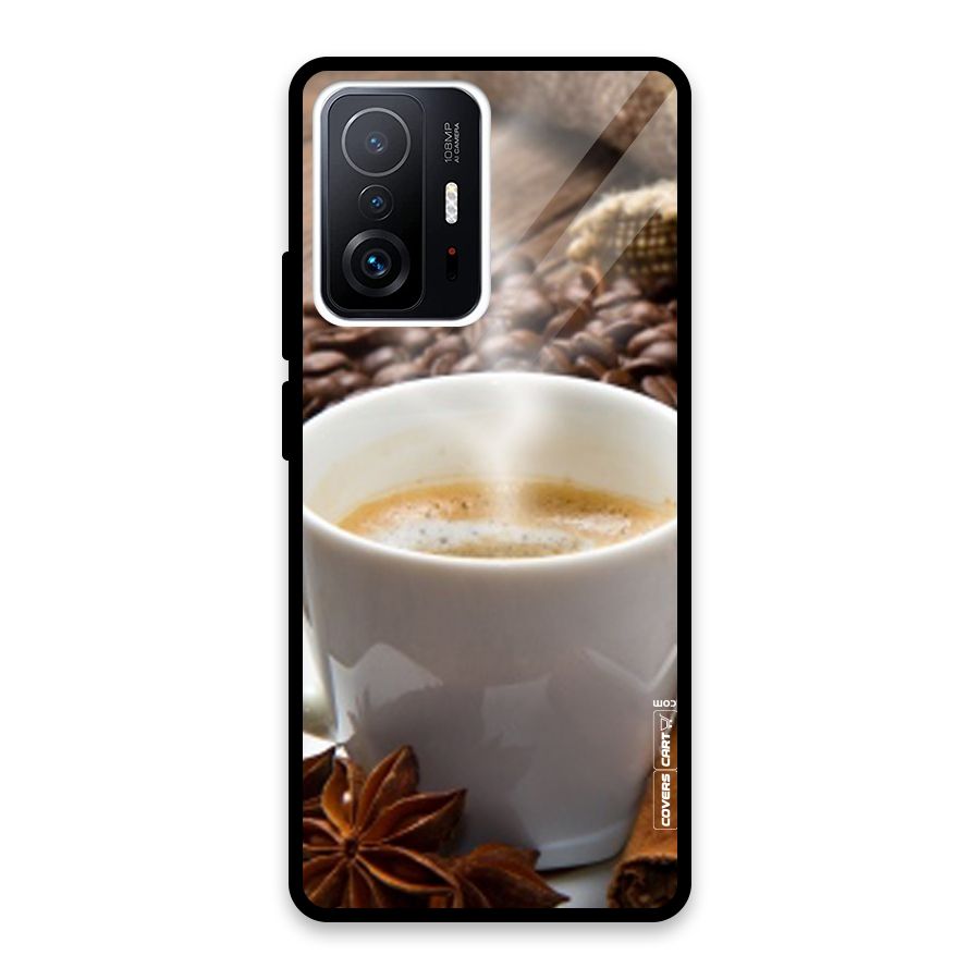 Classic Coffee Beans Glass Back Case for Xiaomi 11T Pro