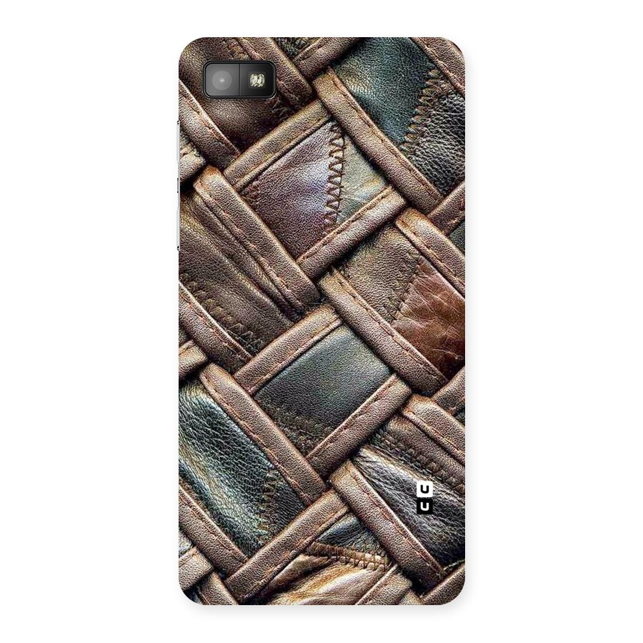 Classic Leather Belt Design Back Case for Blackberry Z10