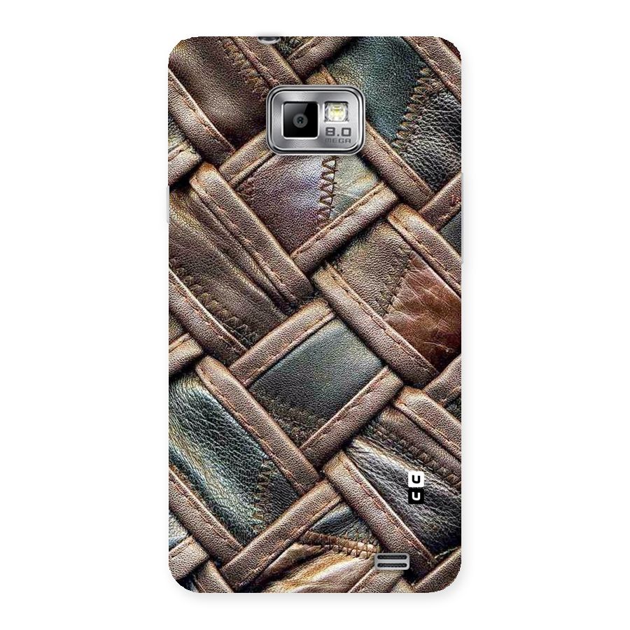 Classic Leather Belt Design Back Case for Galaxy S2
