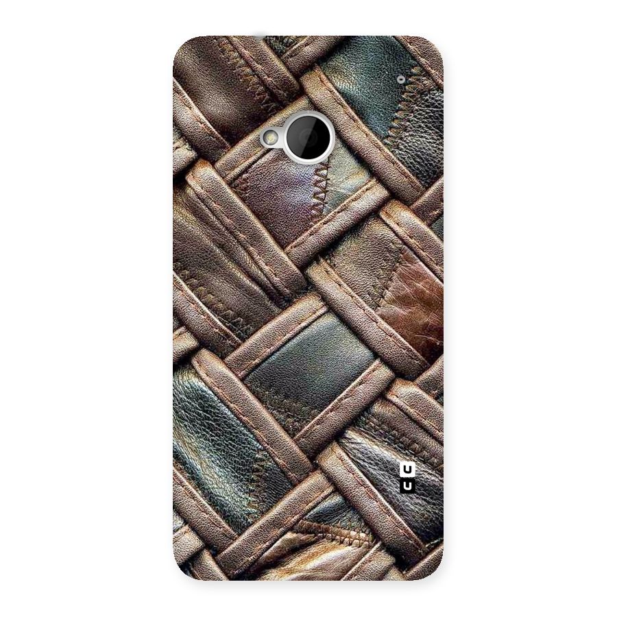 Classic Leather Belt Design Back Case for HTC One M7