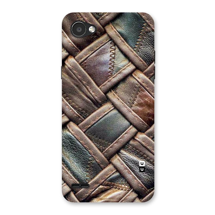 Classic Leather Belt Design Back Case for LG Q6
