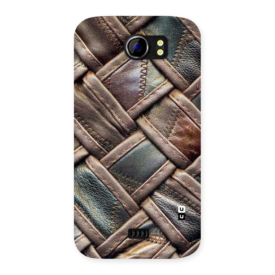Classic Leather Belt Design Back Case for Micromax Canvas 2 A110