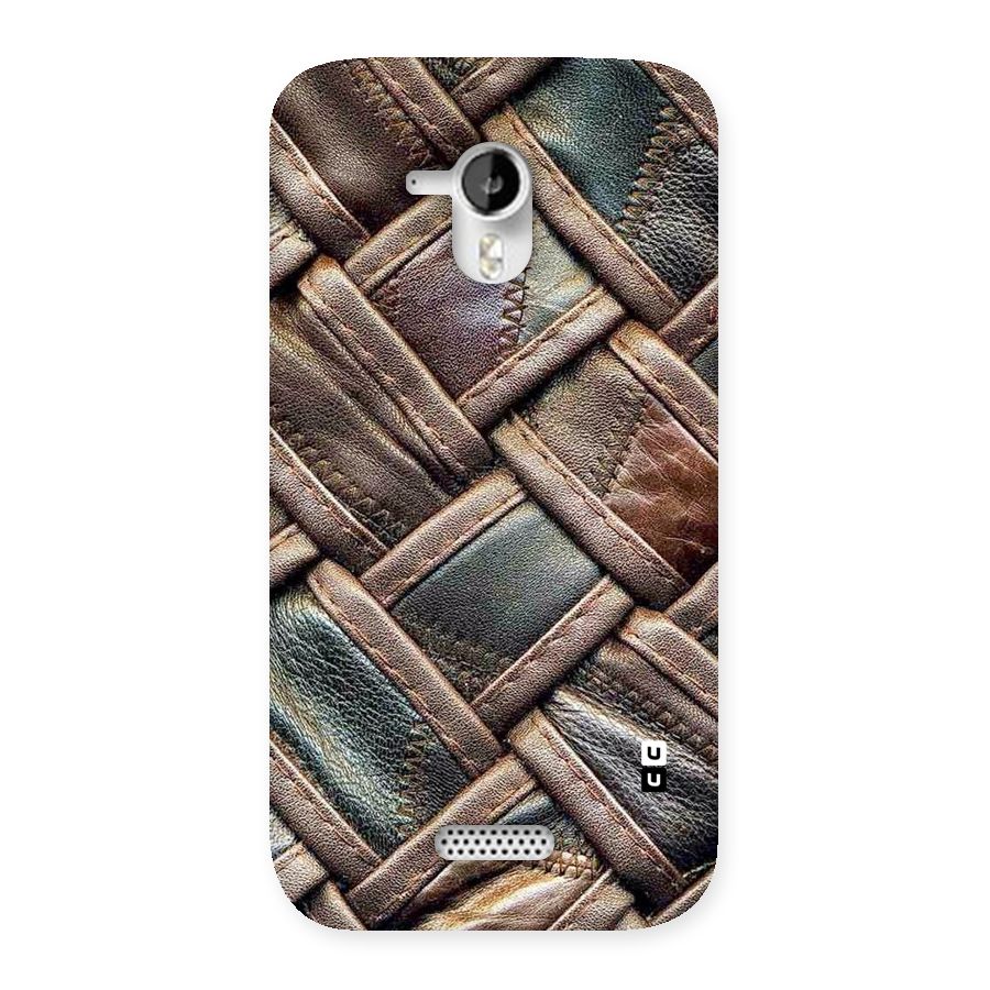 Classic Leather Belt Design Back Case for Micromax Canvas HD A116
