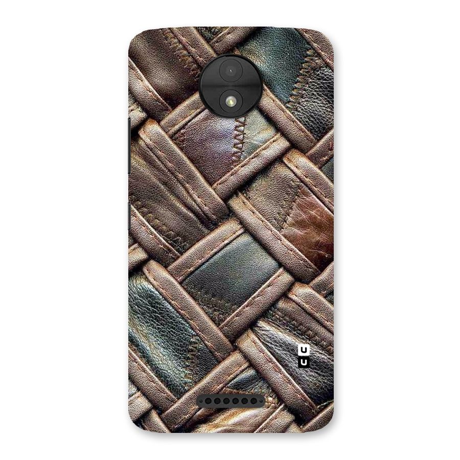 Classic Leather Belt Design Back Case for Moto C