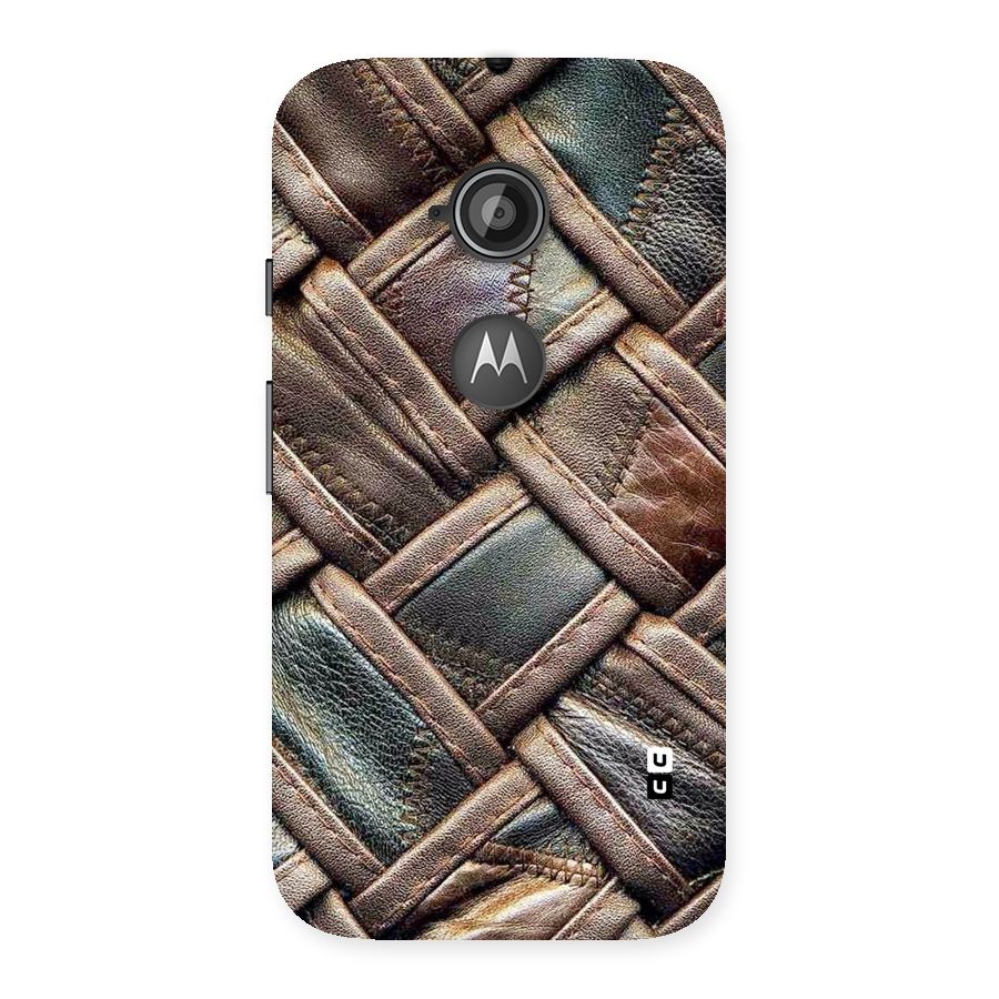 Classic Leather Belt Design Back Case for Moto E 2nd Gen