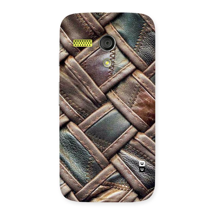Classic Leather Belt Design Back Case for Moto G