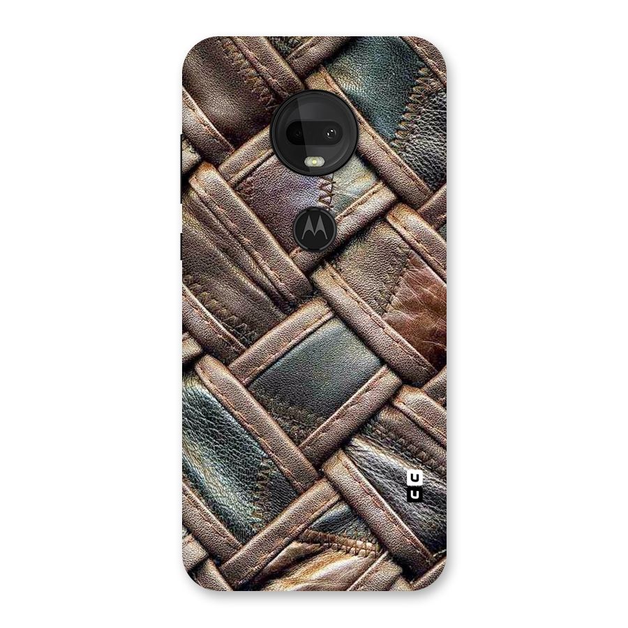 Classic Leather Belt Design Back Case for Moto G7