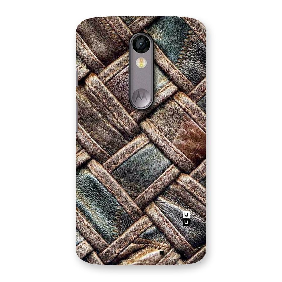 Classic Leather Belt Design Back Case for Moto X Force