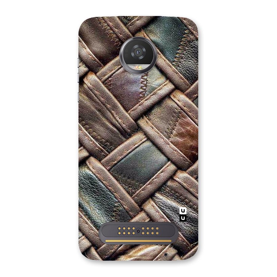 Classic Leather Belt Design Back Case for Moto Z2 Play