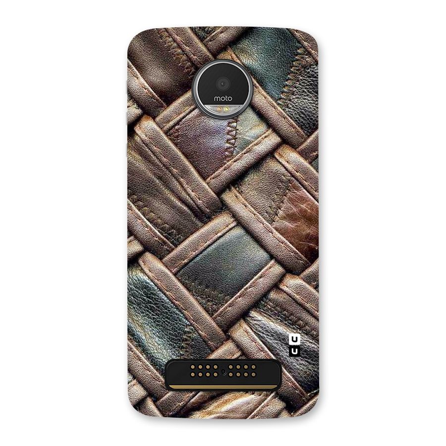 Classic Leather Belt Design Back Case for Moto Z Play