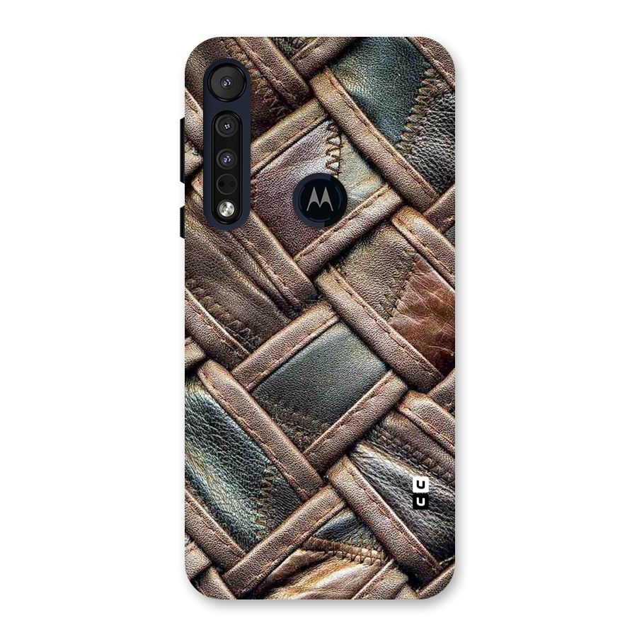 Classic Leather Belt Design Back Case for Motorola One Macro