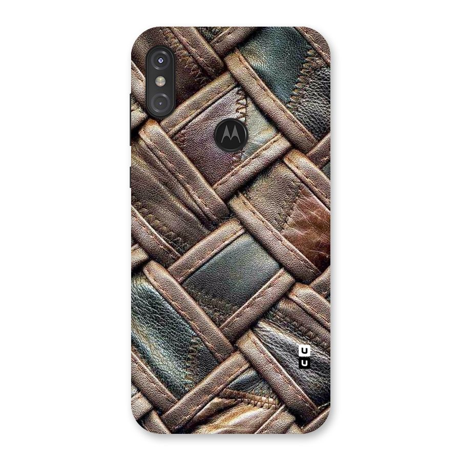 Classic Leather Belt Design Back Case for Motorola One Power
