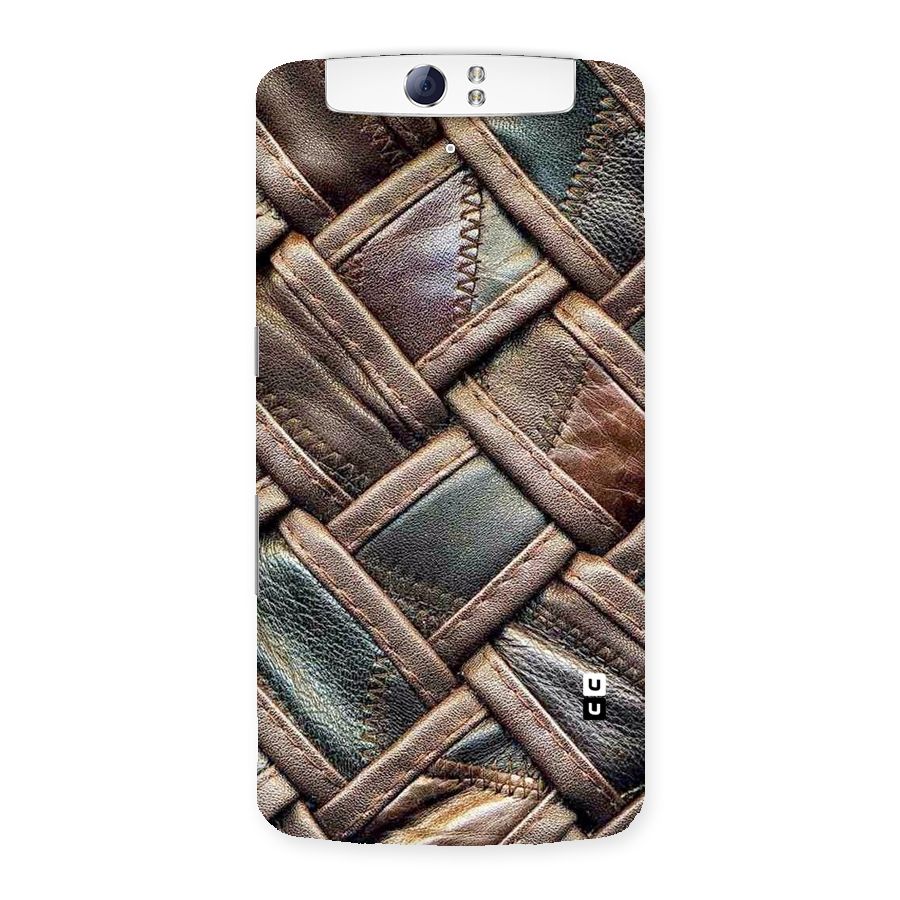 Classic Leather Belt Design Back Case for Oppo N1