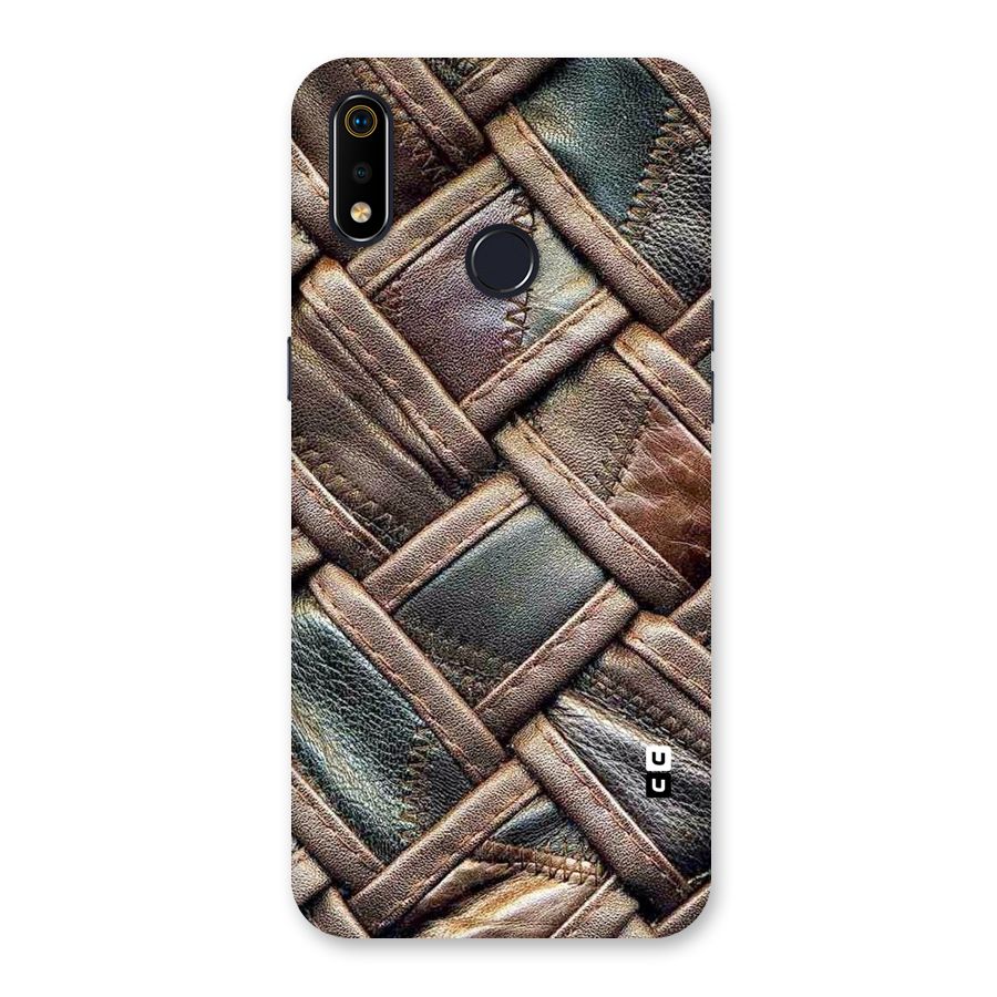 Classic Leather Belt Design Back Case for Realme 3i