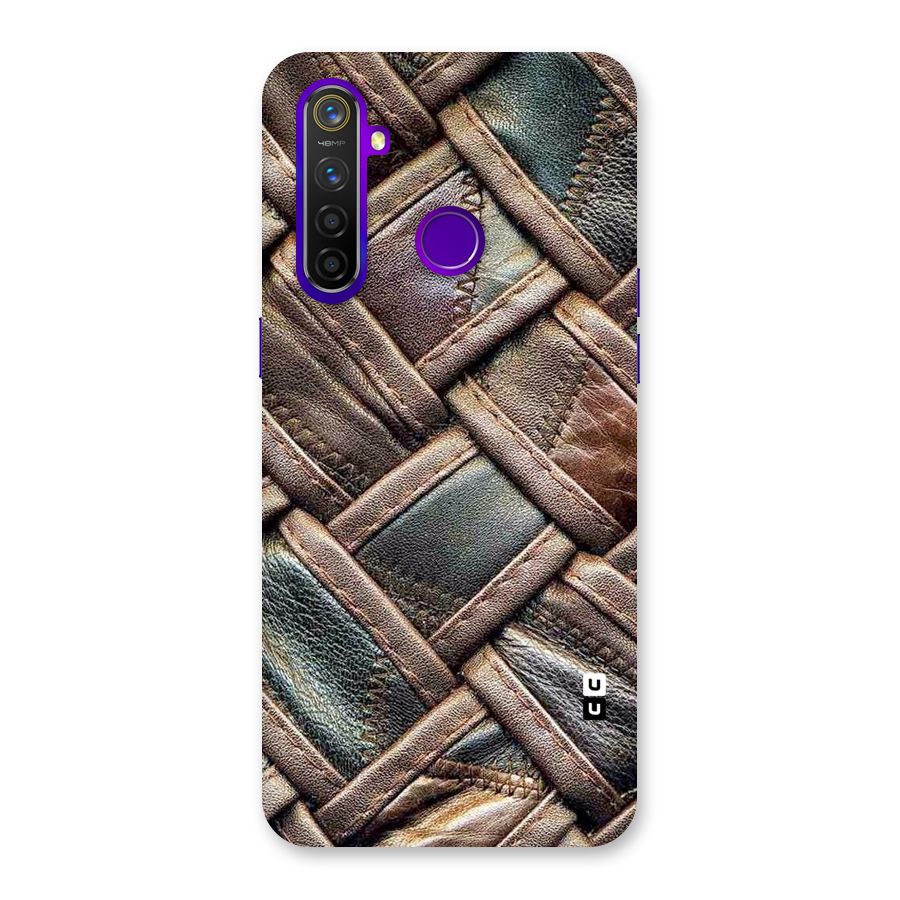 Classic Leather Belt Design Back Case for Realme 5 Pro
