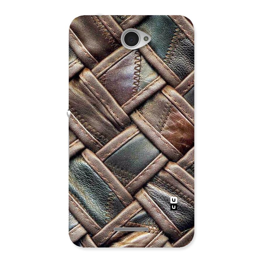 Classic Leather Belt Design Back Case for Sony Xperia E4