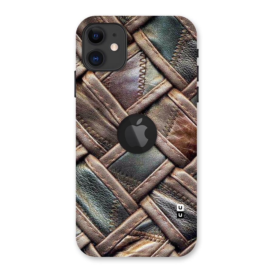 Classic Leather Belt Design Back Case for iPhone 11 Logo Cut