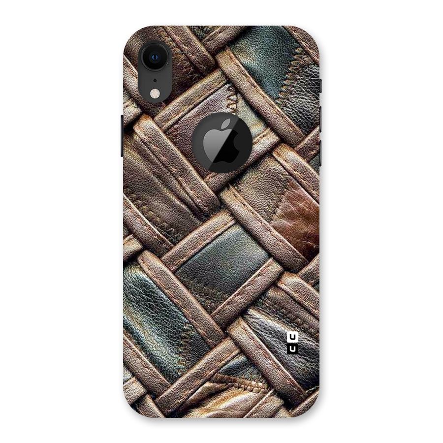 Classic Leather Belt Design Back Case for iPhone XR Logo Cut