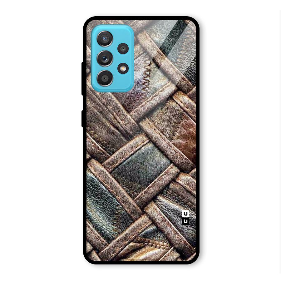 Classic Leather Belt Design Glass Back Case for Galaxy A52s 5G