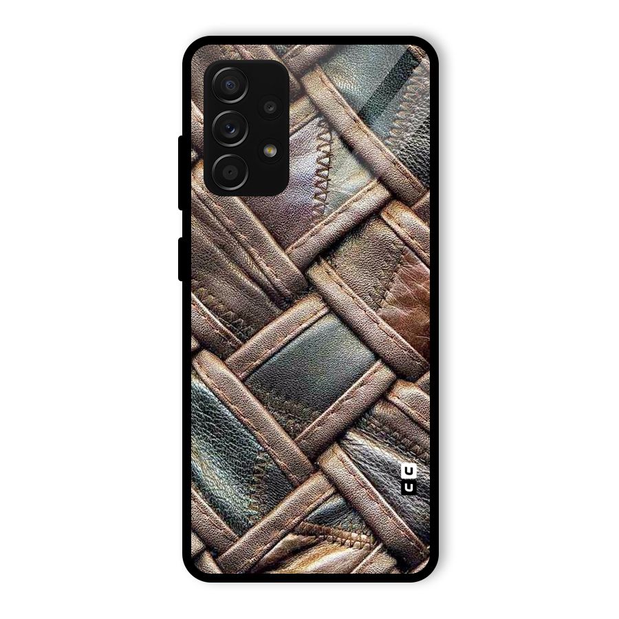 Classic Leather Belt Design Glass Back Case for Galaxy A53 5G