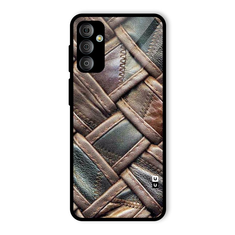 Classic Leather Belt Design Glass Back Case for Galaxy F23