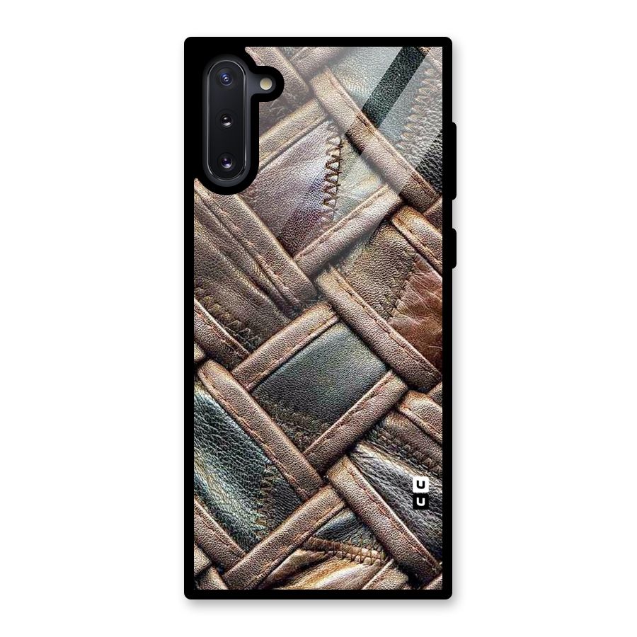 Classic Leather Belt Design Glass Back Case for Galaxy Note 10
