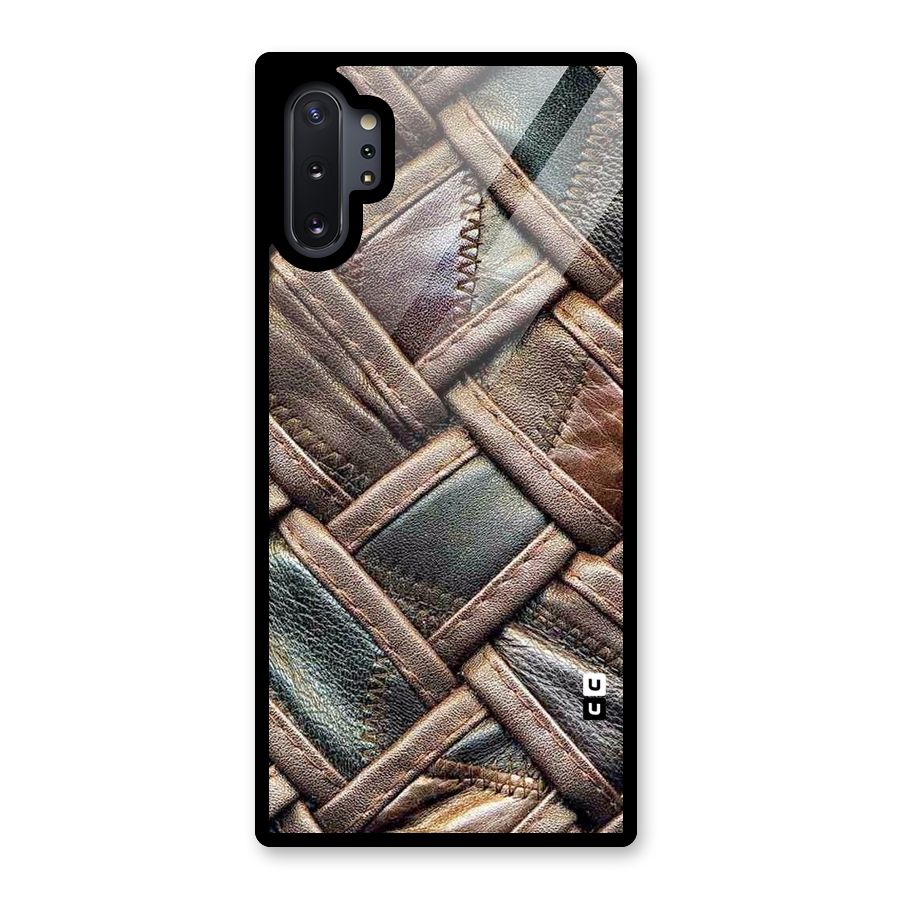 Classic Leather Belt Design Glass Back Case for Galaxy Note 10 Plus