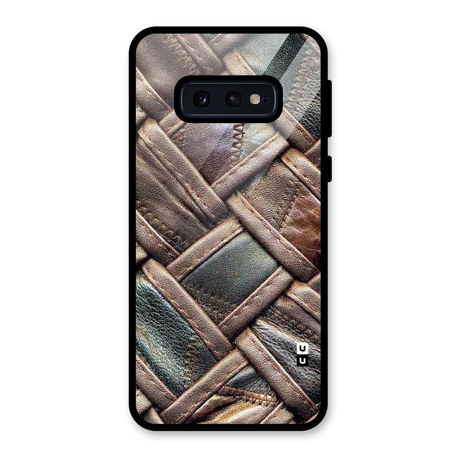 Classic Leather Belt Design Glass Back Case for Galaxy S10e