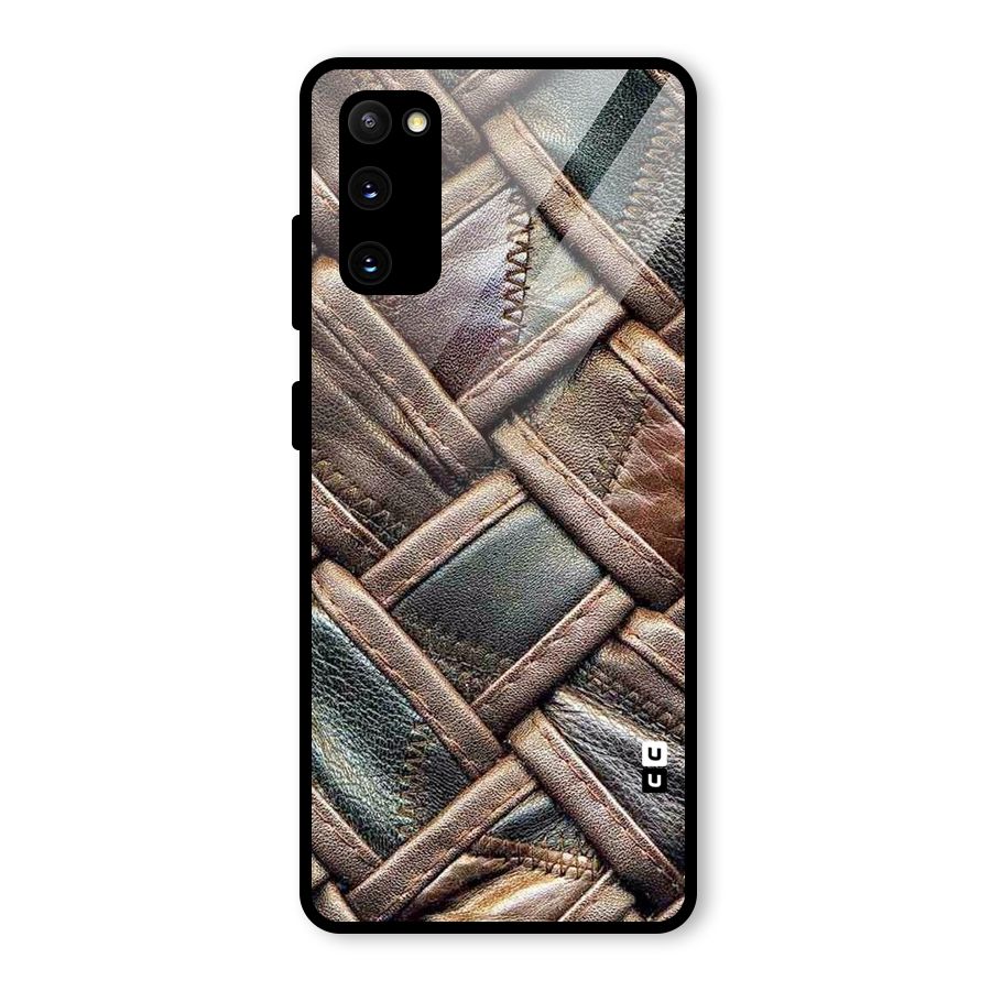 Classic Leather Belt Design Glass Back Case for Galaxy S20 FE