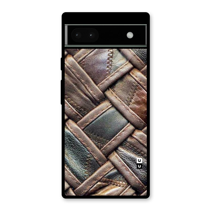 Classic Leather Belt Design Glass Back Case for Google Pixel 6a