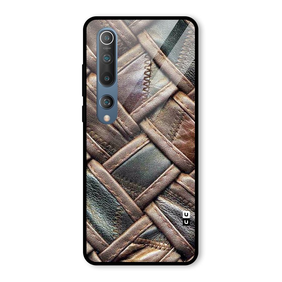 Classic Leather Belt Design Glass Back Case for Mi 10