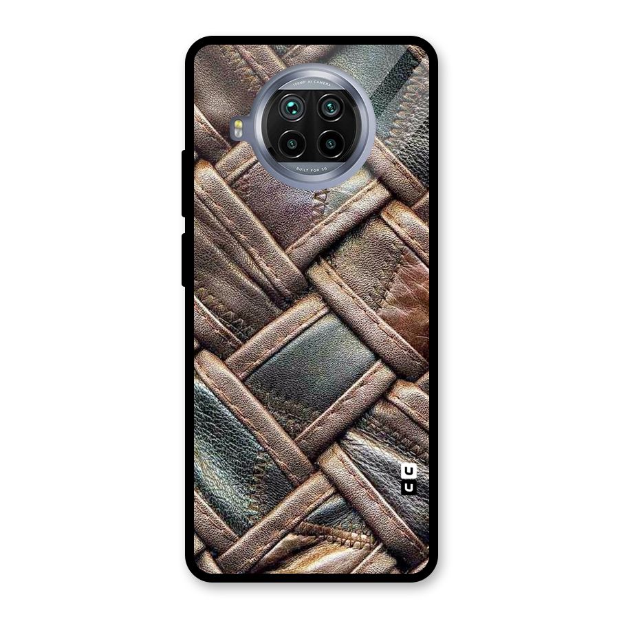 Classic Leather Belt Design Glass Back Case for Mi 10i