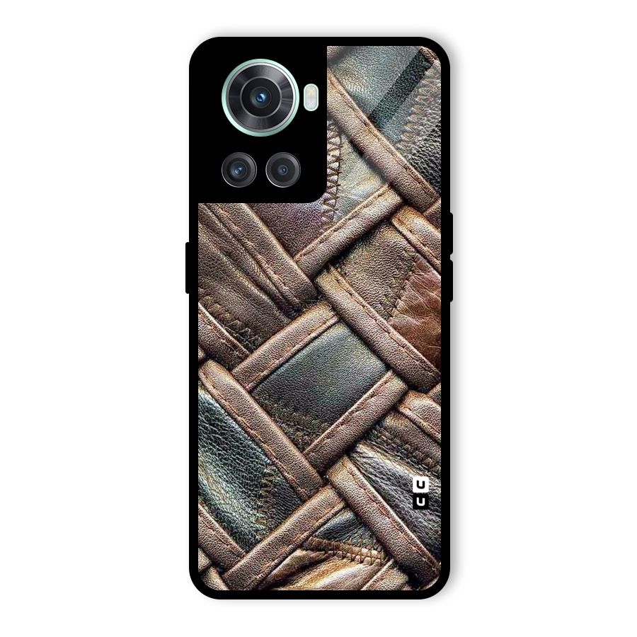 Classic Leather Belt Design Glass Back Case for OnePlus 10R